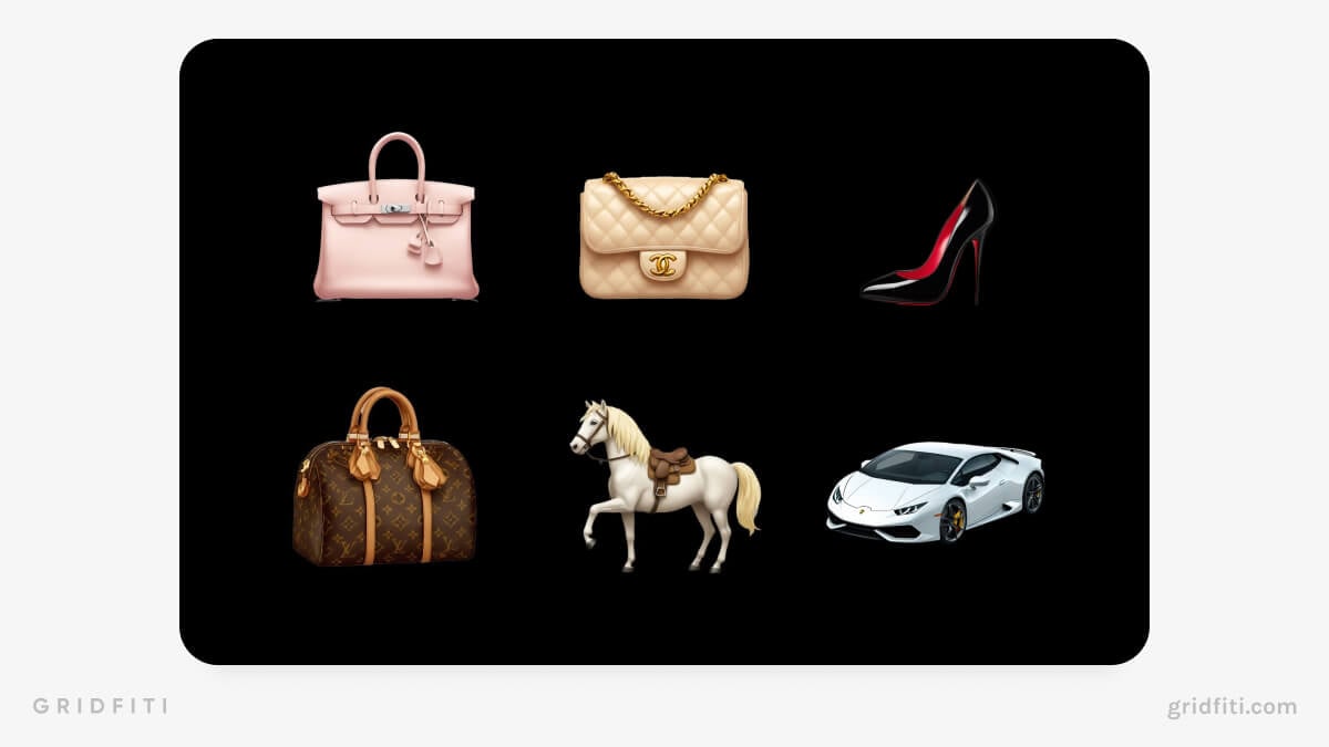 Luxury Aesthetic & Handbag Emoji Stickers