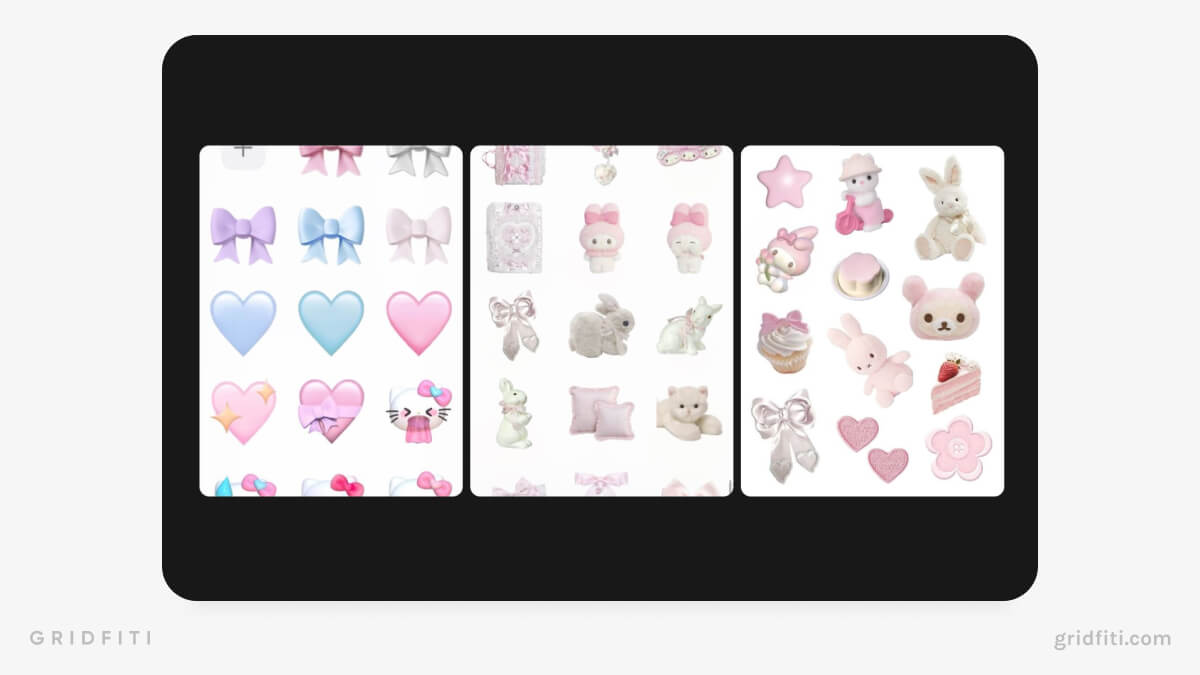 Soft & Kawaii Aesthetic Emoji Stickers